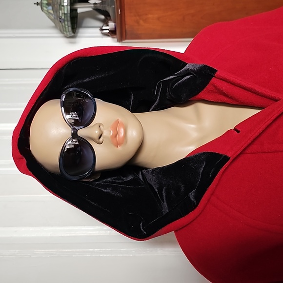 HALSTON wool and velvet red and black - Picture 5 of 10